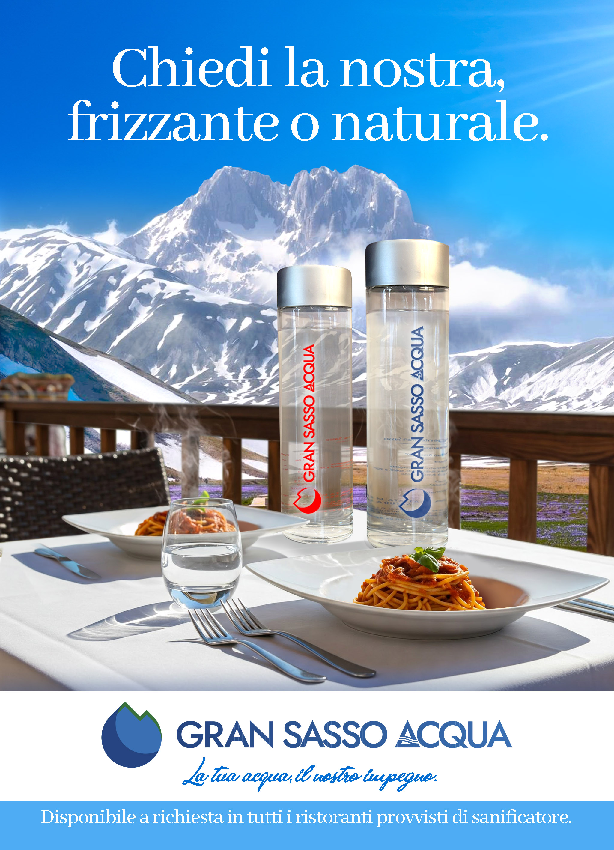 L’ACQUA DEL GRAN SASSO SULLE TAVOLE DEI RISTORANTI AQUILANI